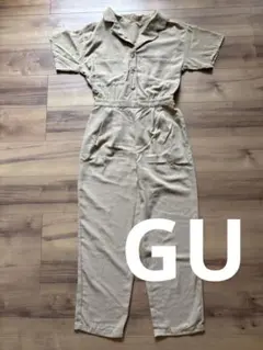 GU ベージュ オールインワン サロペット