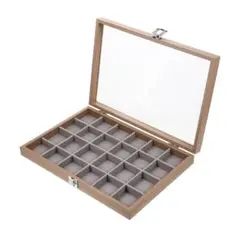【新品】ジュエリーボックス 大容量 木製 24区切り アクセサリーケース ピアス