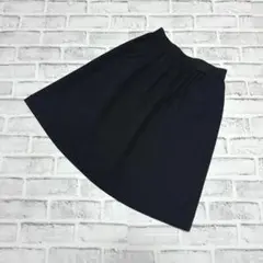 美品✨ミニスカート フレア ウエストゴム ラメ 微光沢 ブラック 春夏 XS相当