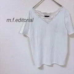 2a72【エムエフエディトリアル】半袖 カットソー リブ レース Vネック 薄手のサムネイル