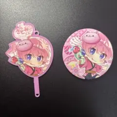 【さとみ】すとぷり　うちわ型キーホルダー　缶バッジ　サイン付き