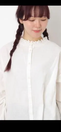 サマンサモスモス♡レースシャーリング2WAYブラウス♡オフ♡フリーサイズ♡