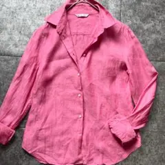 【美品】ロロピアーナ Loro Piana リネン100% 長袖シャツ ピンクのサムネイル
