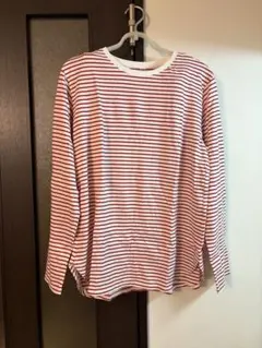 UNIQLO ソフトコットンラウンドヘムTボーダーレッド