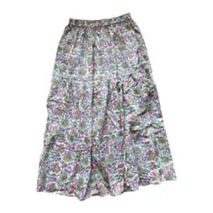ブロックプリント　ティアードスカート　新品