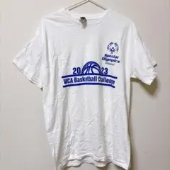 ギルダン Tシャツ クルーネック 半袖 プリント M 白 綿 スポーツ