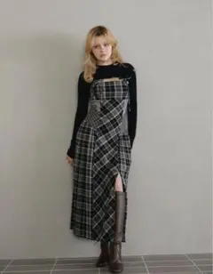 andmary Nadia check long dress 正規品 andmary Nadia check long dress black - メルカリ
