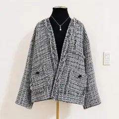 CADUNE ノーカラーツイードジャケット 2026年最新】CADUNE レディース ノーカラージャケットの人気アイテム