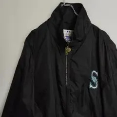 MLB シアトル・マリナーズ ナイロンジャケット ジップアップ ブラック