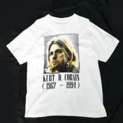 カートコバーン ニルヴァーナ バンド 追悼Tシャツ 白 ロック NIRVANA