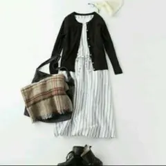 最終値下げ★haco! NUSY×kazumiコラボ ストライプロングワンピース