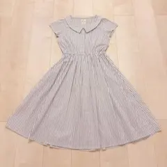 フィント F i.n.t フレンチスリーブストライプシャツワンピースのサムネイル