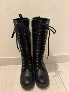 Algy ブラック レースアップブーツ　20cm