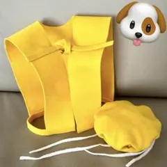 小型犬用　米寿祝い　黄色　ちゃんちゃんこ　帽子