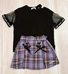 x-girl メッシュスリーブ Tシャツ スカート セット 100cm