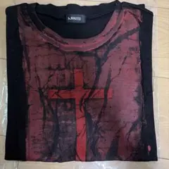h.NAOTO クロスプリント Tシャツ