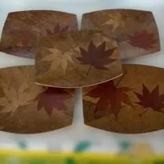 橋詰正英 作「彩絵紅葉」大皿 金彩 径27cm 師：人間国宝 藤本能道