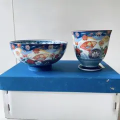 【最終値下げ】未使用 有田焼 小鉢 湯呑み セット 和柄 和食器 箱付きのサムネイル