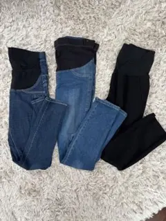 マタニティデニムパンツ 、パンツ　3点セット