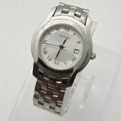 美品】GUCCI 5500M メンズ時計 シルバー文字盤 デイト - メルカリ