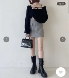 新品 ヘザー 千鳥チェック柄ミニスカート スカパン