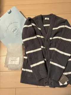 GELATO PIQUE HOMME カーディガン L チャコールグレーホワイト