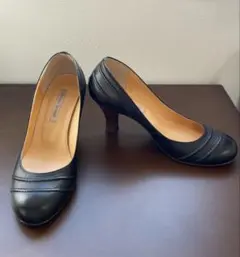アトリエブルージュ　走れるパンプス　ブラックレザー　22.5cm〜23cm