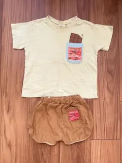 BREEZE チョコレート柄 ポケットTシャツ 短パン セットアップ 90のサムネイル