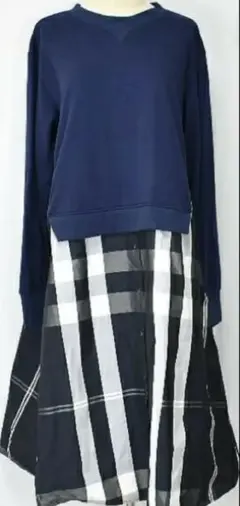 glitgernグリッツァーン　チェック柄フレアワンピース　Mサイズ　レディース