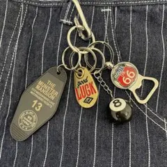 キーホルダー 4点セット ストリート アメカジ 古着 カラビナ付き y2k 懐古