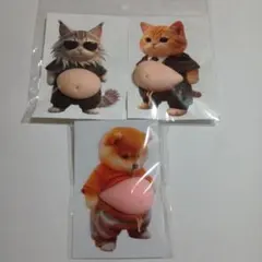 訳あり価格　お腹　ぽっこり　ぷにぷに　ステッカー　猫　お腹ぷにぷに