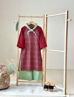 No.ADT2506ハンドメイド女の子ベトナム可愛いアオザイセットヘヤバンド付き