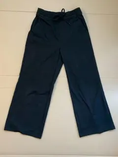 andar/Airy Fit 裏起毛 ワイドパンツ ショートM/ブラック