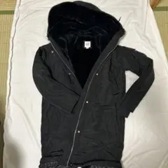 GAP フリースライニング ブラックモッズコート