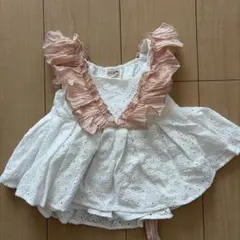 petit main フリルリボンチュニック 90cm