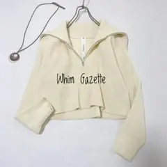 【美品】WhimGazette ビッグカラー ハーフジップ プルオーバー　可愛いのサムネイル