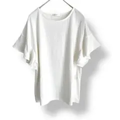 グラシア　フリルスリーブ　Tシャツ　カットソー　白　ホワイト　レディース　S