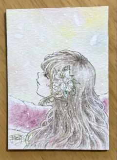 【やわらかな光の午後】 透明水彩ATC原画