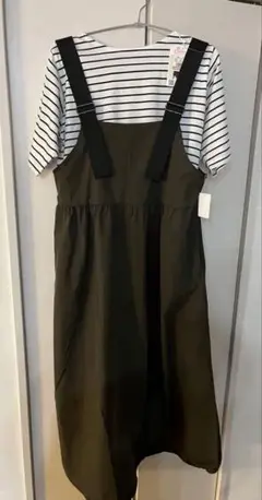 Lutique インナー付き　カーキー　新品　ジャンパースカート　しまむら