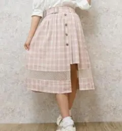 axes femme POETIQUE スリットデザインチェックスカート