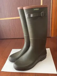 AIGLE(エーグル) カーキ レインブーツ 39 約24.5cmのサムネイル