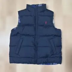 ラルフローレン　リバーシブル　ダウンベスト　ネイビー　チェック