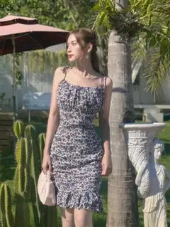 花柄ノースリーブミニワンピース Sサイズ