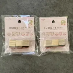 新品　セリア　seria ラバー　スタンプ　スイーツ　セット　木製　ハンコ　新作