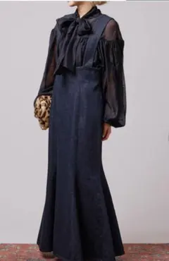 IENA LA BOUCLE 強撚デニムジャンパースカート