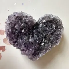 アメジストクラスター ハート型 置物