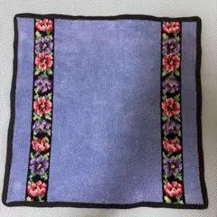 「 大判 」FEILER　フェイラー タオルハンカチ 花柄 ブルー