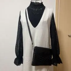 GU アイボリー ニットジャンパースカート