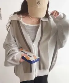 Lサイズ Javaコラボ 大人レトロ ヴィンテージ風 ニットカーディガン