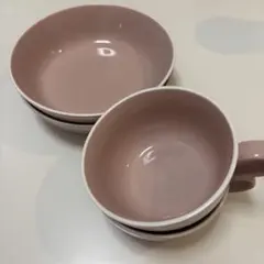オルディ 食器 ピンク 深皿 ディーププレート スープカップ セット
